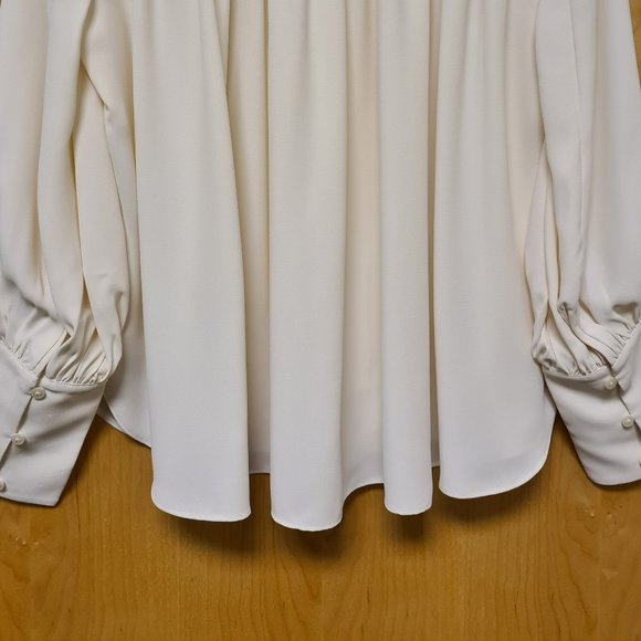 Ann Taylor NWT Ivory V-Neck Blouse M - Picture 8 of 10